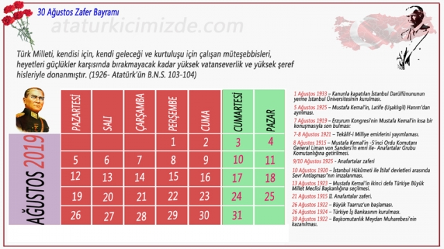 2019 Orta boy Atatürk takvimi 768x432