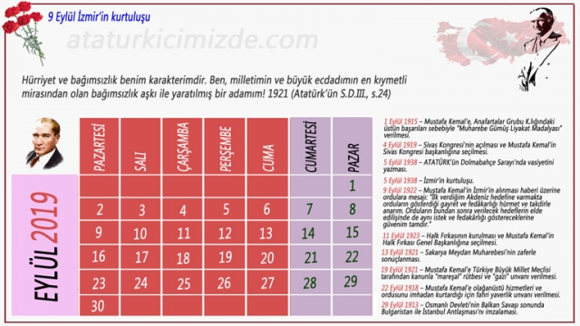 2019 Orta boy Atatürk takvimi 768x432