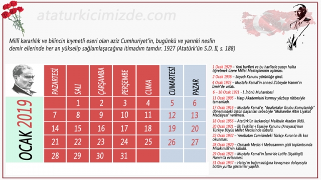 2019 Orta boy Atatürk takvimi 768x432