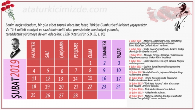 2019 Orta boy Atatürk takvimi 768x432